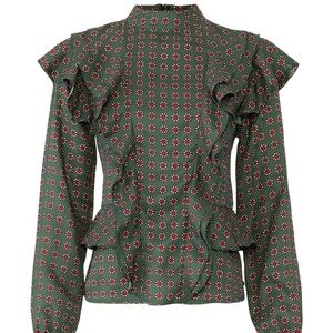 Scotch & Soda Printed Ruffle Top Sz. XL